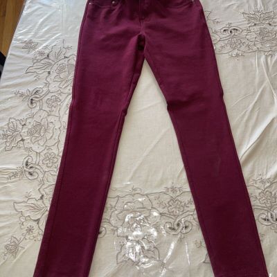 Ambiance Women’s Thick Leggings  Jeans Style  Small Burgundy Wine Style #65807